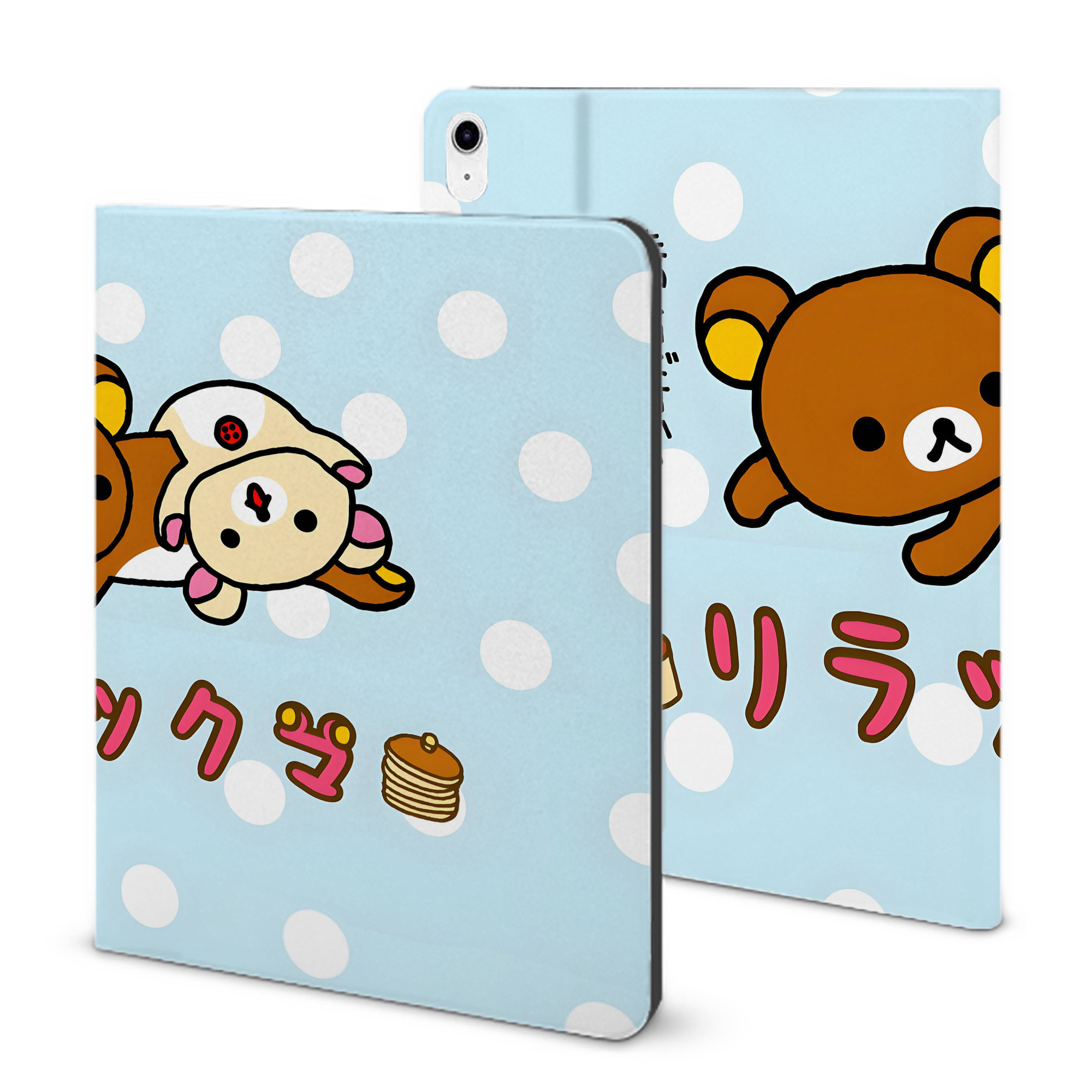 （画像用） リラックマ リラックマ キイロイトリ Rilakkuma Korilakkuma Kiiroitori IPad ケース ブック型 PUレザー TPU 耐衝撃 軽量 薄型 ペン収納なし 全面保護 IPad 各モデル対応